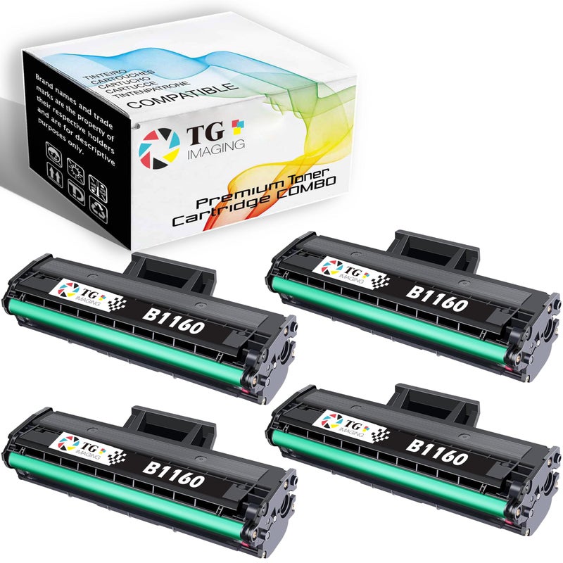 TG Imaging Compatible Toner Cartridge Replacement for Dell B1160W Toner 1160 B1160 B1163w B1165nfw 1165nfw 1163w 1160w B1165 Printer (331-7335, 4-Pack, Black) - Image 1